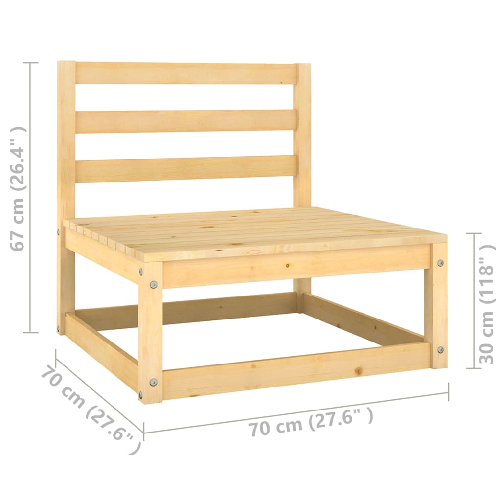 8-tlg. Garten-Lounge-Set mit Kissen Kiefer Massivholz